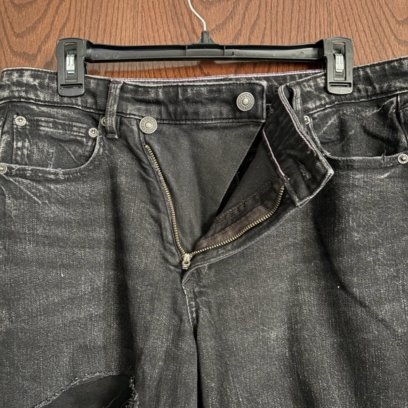 American Eagle x Coco Gauff distressed cross over stovepipe jeans - Picture 6 of 10